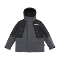 太平鸟男装防寒服冬季户外工装连帽cordura羽绒服男 灰色1（宽松) XL