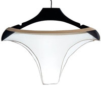 GEEZORO 透明油亮内裤女夏用通用款T裤无缝丝袜性感透气三角裤头秋季 黑色 均码 145斤以内