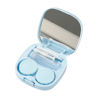 JAJALIN隐形眼镜盒旅行便携简约隐形眼镜盒光面便携式伴侣盒蓝色