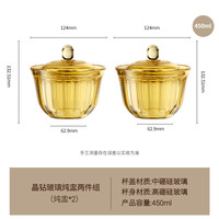 移动端、88VIP：VISIONS 康宁 玻璃炖盅带盖汤粥碗燕窝甜品碗隔水蒸盅