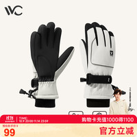 VVC 手套男女保暖骑行滑雪手套触屏加绒户外登山象牙白男