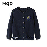 马骑顿(MQD)男女款长袖线衫秋冬款儿童针织衫毛衣 藏青1 120