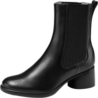 爱步（ECCO）靴子女 休闲粗跟切尔西女靴皮靴 雕塑222433 黑色22243301001 37