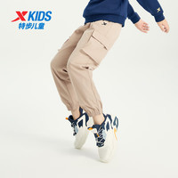 XTEP特步童装儿童运动休闲运动长裤春季裤子中大童男童工装裤 沙石色 175 cm