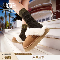 UGG 秋季女士经典舒适厚底毛拖包头休闲懒人毛毛鞋勃肯鞋 1122550 CHE|