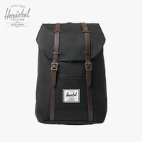 Herschel Supply 和行 大号双肩包 黑色/菊苣咖啡（侧边开拉链款）