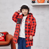 大嘴猴（paul frank）童装儿童棉服2025秋冬款保暖舒适中大童百搭休闲长款外套 014B军绿 140
