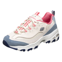 斯凯奇（Skechers）奶茶熊女鞋秋季厚底增高熊猫鞋老爹鞋休闲运动跑步鞋13167 NTBL自然色/蓝色 38.5