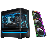 AP202 灵光岛 曲面防爆玻璃悬浮式海景房 + MR120 正叶3颗 机箱风扇套装 黑色