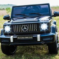 福儿宝 儿童电动车玩具车可坐人四轮四驱小孩遥控越野送礼 四驱大电瓶黑+后备箱+皮座