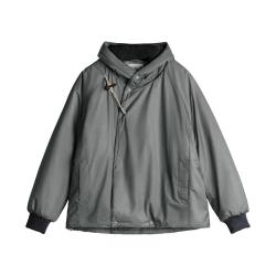 马登 工装美式N3B派克服男士短款棉服秋冬山系夹克外套休闲连帽棉衣男 深灰色 L