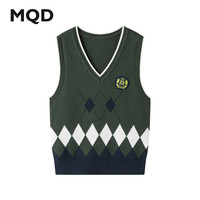 马骑顿（MQD）男女款长袖线衫秋冬款儿童针织衫毛衣 蓝绿 160