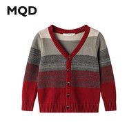 马骑顿（MQD）男女款长袖线衫秋冬款儿童针织衫毛衣 酒红 100