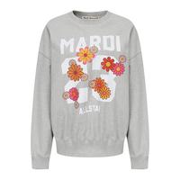 MardiMercredi圆领套头连帽卫衣小雏菊徽章刺绣桃心上衣男女同款