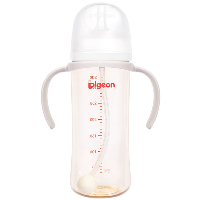 贝亲 自然离乳 PPUS重力球吸管奶瓶 双把手 12