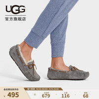 UGG 女士舒适平底低帮蝴蝶结一脚蹬休闲豆豆鞋乐福鞋 1107949 青灰色 36