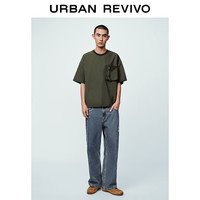 UR2025秋季男装复古休闲百搭破洞阔腿牛仔长裤UML850071 浅蓝 31