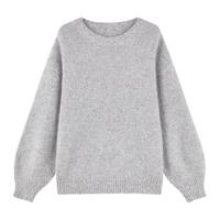 秋水伊人圆领经典套头毛针织衫2025年冬季女通勤宽松时尚上衣
