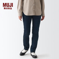 MUJI 無印良品 无印良品 MUJI 女式 弹力 牛仔 修身裤(股下75cm) 裤子长裤休闲裤 深藏青色