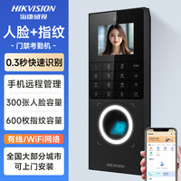 海康威视 人脸识别门禁系统一体机指纹刷脸电磁锁考勤手机远程门禁锁 人脸+指纹门禁 wifi版D20Plus