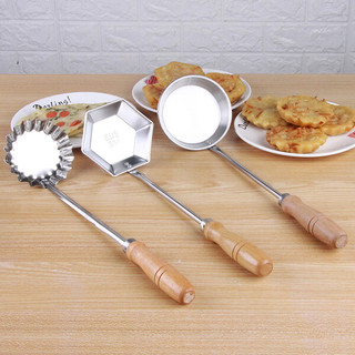 一片月304不锈钢油墩子模具家用萝卜丝饼油炸工具带钩加深油端子勺子