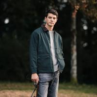 Simwood 简木 男装薄油蜡细珠帆怀旧复古翻领夹克男士外套