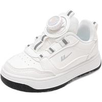 回力童鞋儿童小白鞋2024秋季透气男童休闲网鞋舒适女童运动鞋 白色(旋钮扣) 26码 内长约16.7cm