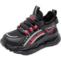 回力童鞋网面儿童跑步鞋2025春夏休闲男童运动鞋 黑红 33 内长约21.35cm