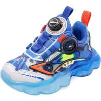 WARRIOR 回力 童鞋时尚男童炫酷跑步鞋2025春季透气儿童运动鞋女童软底鞋 蓝黑 32 内长约20.51cm