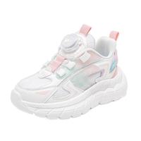回力童鞋儿童轻便跑步鞋2024春季男女童时尚运动鞋中大童鞋子 白粉紫 34码 内长约22.06cm