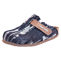 的的沃 Devo Life软木拖鞋休闲牛仔布平底外穿包头勃肯鞋套脚女士拖鞋22009 黑色牛仔布 40