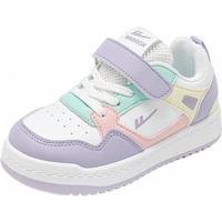 回力童鞋儿童低帮板鞋2025春季透气男女童运动鞋休闲板鞋 白紫粉 32 内长约20.6cm