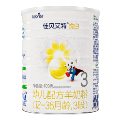 佳贝艾特 荷兰进口佳贝艾特婴幼儿羊奶粉悦白3段1-3岁400g4罐OPL低敏好吸收