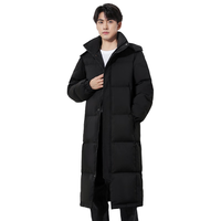 BOBBY BIZZ2024秋冬高端95%白鹅绒羽绒服男女大码长款过膝加厚保暖中戏 黑色(男女同款) M 110斤左右(330g)