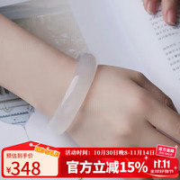 豆蔻时光 收藏级玉手镯 宽条白月光冰种玉髓 60-61mm 100038122762