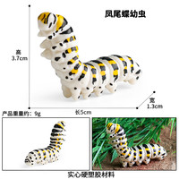 儿童仿真野生动物玩具昆虫模型蝴蝶粉蝶闪蝶金斑蝶蛱蝶凤蝶 3093凤尾蝶幼虫