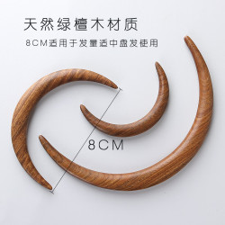 追师 简约日常盘发通勤月簪发圈发网黑檀木绿檀发簪高级中秋礼物送女友