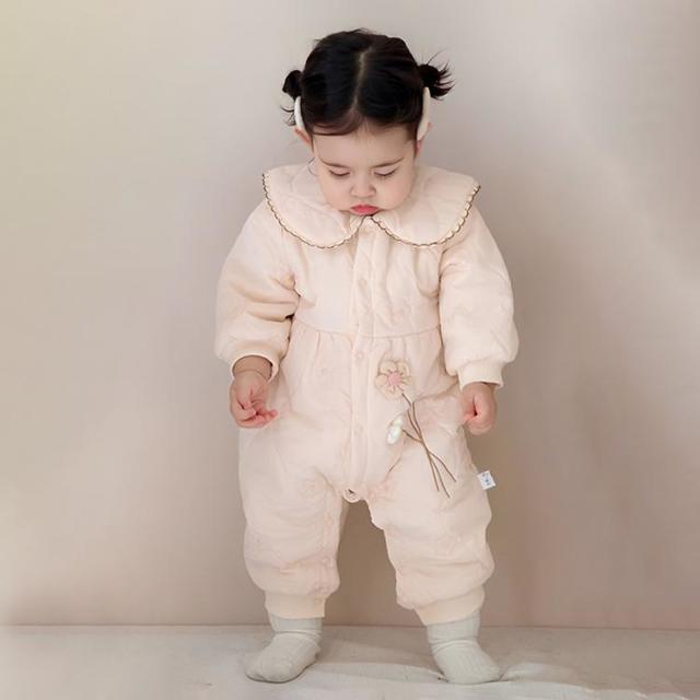 超V会员：优奇 婴儿A类加厚夹棉外出服婴童连体服秋冬季棉衣女宝宝连体衣冬装