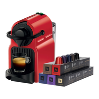NESPRESSO 奈斯派索Inissia胶囊咖啡机小型家用全自动 C40 红色及意式浓烈5条装（赠试用胶囊7颗）