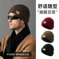 GOLOVEJOY 羊毛混纺针织帽子 男 橄榄棕