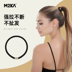 M2KA 高马尾发绳女新款高端扎头发皮筋弹力耐用头绳马尾发圈 黑色*5条