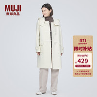 MUJI 無印良品 女式羊毛混牛角扣大衣 秋冬季外衣
