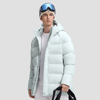 迪桑特 SKI STYLE系列运动休闲男士连帽保暖羽绒服冬新品 LG-浅灰色 L (175/96A)