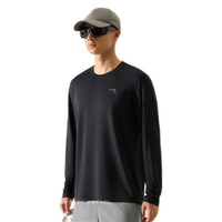 安踏（ANTA）速干大师T|长袖T恤男女士秋冬季款速干透气跑步训练运动上衣 【男款-吸湿速干Ⅰ】基础黑-4 XL