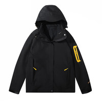 Jeep 吉普 冲锋衣三合一两件套外套 四防科技  黑色