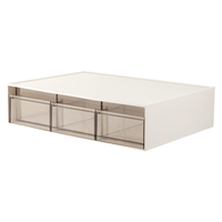 得力（deli）组合抽屉收纳盒 桌面化妆品文具收纳盒 单层 白色三格 1只 PK106 【高档亚克力抽屉】一层三格