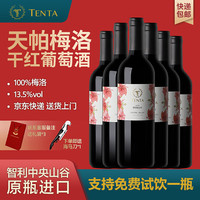 黑舰 TENPA 天帕 经典梅洛 干红葡萄酒 750ml*6瓶 整箱装