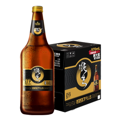 珠江啤酒 1997纯生PLUS啤酒970mL*6瓶整箱大瓶装批发生啤官方正品