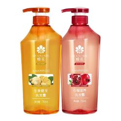 蜂花 正品无硅油洗发水生姜健发红石榴滋养柔顺去油洗发露家庭套装