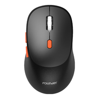 方正 FOUNDER无线双模鼠标N310 轻音通用侧键设计3档dpi轻巧便携 人体工程学台式机笔记本电脑鼠标type-c口充电 【黑色】 2.4G+蓝牙